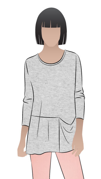 Pearl Knit Top By Style Arc - Draped side knit top with long or short sleeves