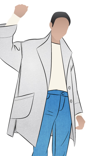 Petra Coat By Style Arc - Casual style coat, with dropped shoulders and wide sleeve.