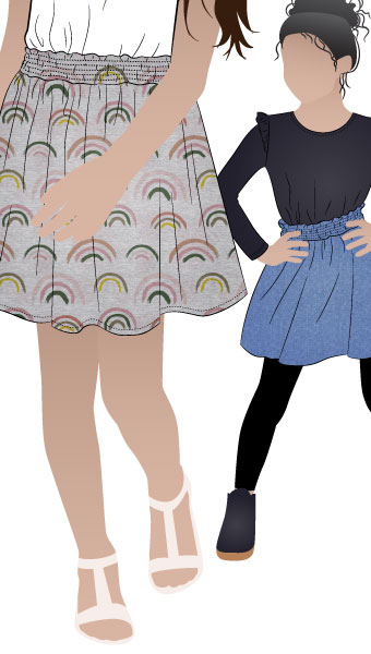 Ruth Kids Skirt By Style Arc - Easy to wear girls pull-on skirt