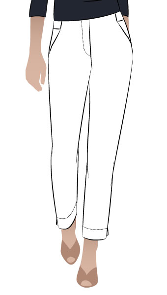 Sadie Pant By Style Arc - New elastic waist, ankle length, pull-on pant with tapered leg