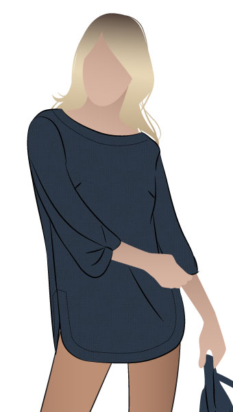 Sadie Tunic By Style Arc - Twist sleeve tunic top with fashionable hemline