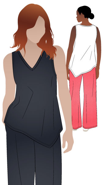 Sue Knit Top By Style Arc - Hip-length top with an asymmetric hem and side split