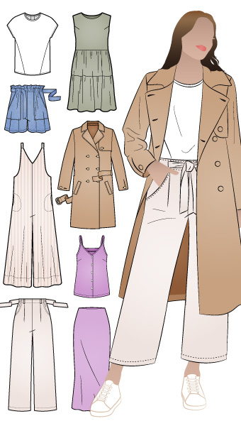 Spring Summer Capsule Wardrobe Bundle By Style Arc - The perfect Spring/Summer capsule wardrobe pattern collection.