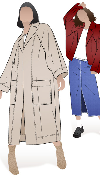 Springfield Woven Coat by Style Arc - Duster coat with a short or long option