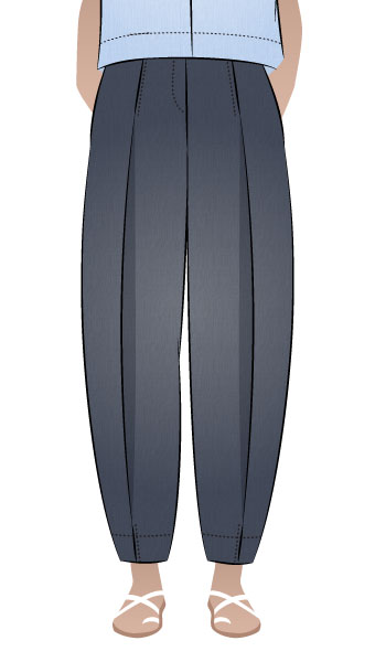 Teddy Designer Pant By Style Arc - Designer pant featuring a front knife pleat which narrows at the ankle.