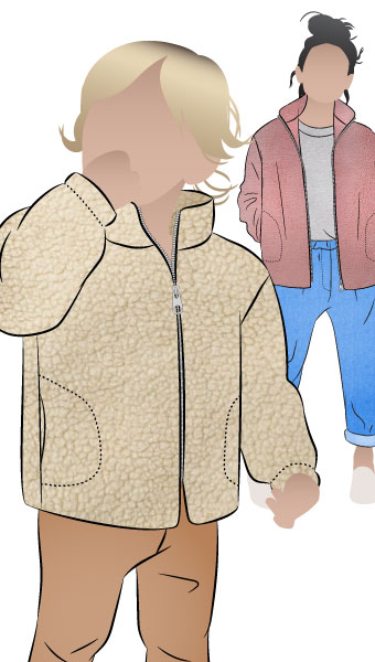 Teddy Kids Jacket By Style Arc - Great winter jacket for your little ones, make it lined or unlined to suit their needs