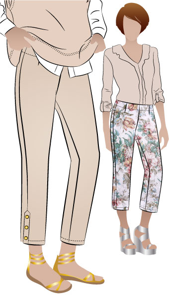 Tori Crop Pant by Style Arc - Easy wear pull on crop pant with side leg detail