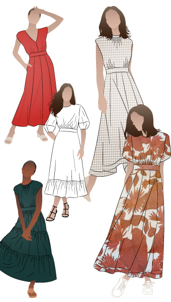 Trinnie Woven Dress + Extension Pack Bundle By Style Arc - There are so many gorgeous dresses to sew when you combine the Trinnie Woven Dress and the Trinnie Extension Pack!