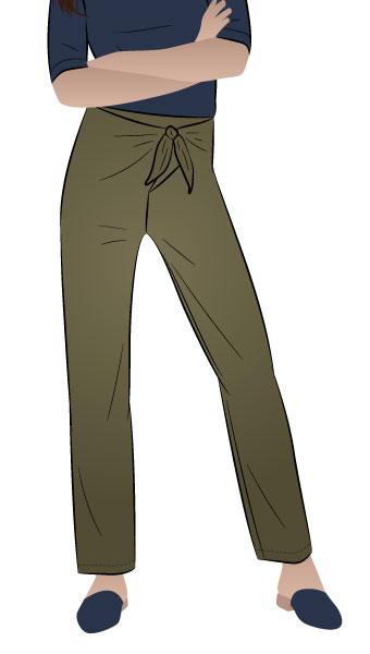 Trudy Pant By Style Arc - Flattering on trend pull-on tie front pant