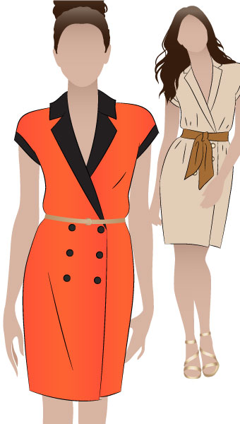 Vivian Vest / Dress By Style Arc - A double breasted dress or long line vest