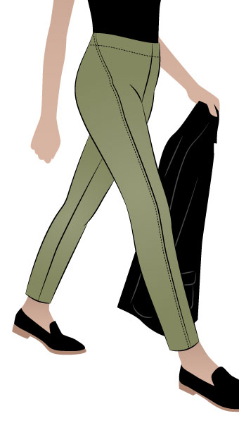 Wallis Pant By Style Arc - Pull-on Ponte pant with front design line