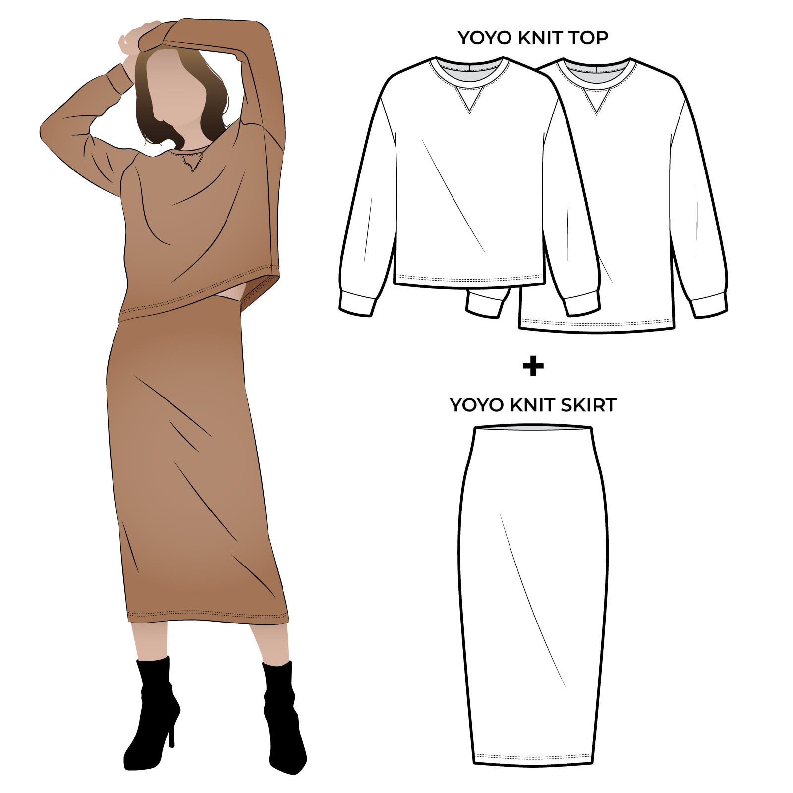 Yoyo Knit Top + Yoyo Knit Skirt Sewing Pattern Bundle By Style Arc Yoyo Knit Top + Yoyo Knit Skirt Sewing Pattern Bundle By Style Arc - Fabulous knit top and skirt bundle.