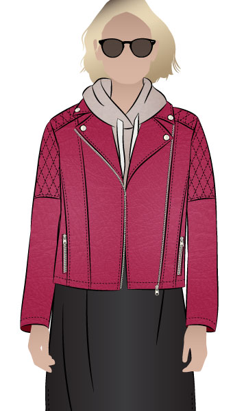 Ziggi Jacket By Style Arc - Fully lined biker jacket with zip features and interesting panelling